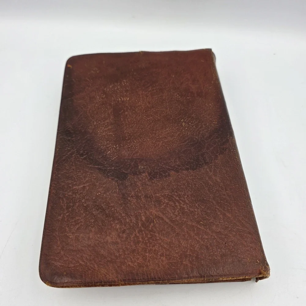 Rare Vtg Cambridge Cameo 16mo King James Holy Bible Red Letter Brown Leather